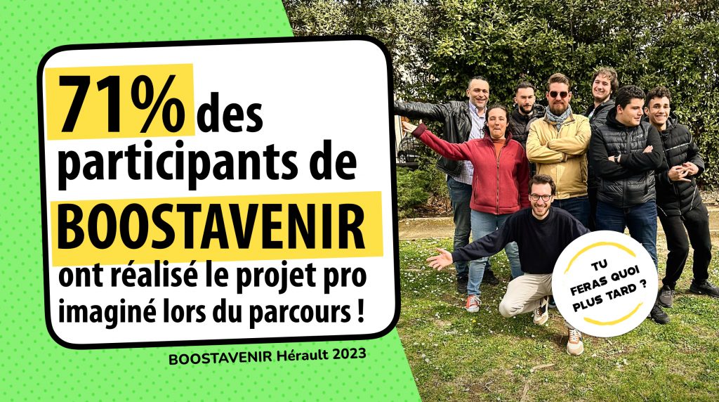 71% des participants de BOOSTAVENIR ont réalisé le projet pro imaginé lors du parcours ! 